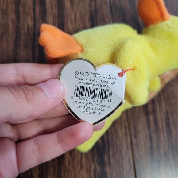 The Jingle Beanie Collection 2001 TY Quackers Little Yellow Chickie NEW Vintage - Picture 3 of 13